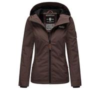 MARIKOO Chaqueta de entretiempo de primavera para mujer, ligeramente forrada, con capucha corta B862, marrón, XXL