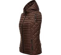MARIKOO Chaqueta de entretiempo para mujer, chaleco ligero acolchado con capucha extraíble, pata de conejo, XS-3XL, Color marrón oscuro., XL