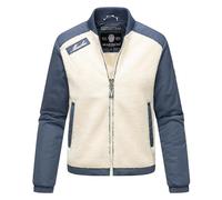 MARIKOO Chaqueta de entretiempo para mujer, con forro polar de peluche, talla S-XXL, Offwhite - Dusty Blue, L