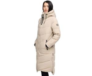 MARIKOO Chaqueta de invierno acolchada para mujer, abrigo de invierno acolchado, abrigo largo cálido B949, Taupe claro, M