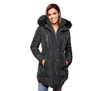 MARIKOO chaqueta de invierno cálida para mujer, parka acolchada, abrigo largo B401, Negro , M