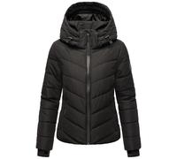 MARIKOO Chaqueta de invierno para mujer, acolchada con capucha desmontable Samuiaa XVI, tallas XS-3XL, Negro , L