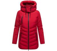 MARIKOO Chaqueta de invierno para mujer con capucha ajustable y bolsillo en el pecho Tivaa XVI XS-3XL, rojo intenso, 3XL