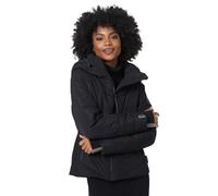 MARIKOO Chaqueta de invierno para mujer (XS-3XL), impermeable, cálida, capucha extraíble, resistente al viento, chaqueta acolchada, cuello alto, 4 bolsillos, cremallera extendida, Negro , M