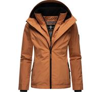 MARIKOO Chaqueta corta de entretiempo para mujer, con forro polar suave y capucha grande, talla XS-XXL, Cinnamon Rusty, S