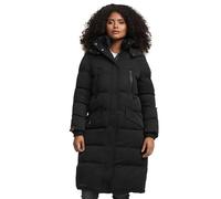 MARIKOO Chaqueta larga de invierno para mujer, parka cálida acolchada con capucha B890, Negro , L