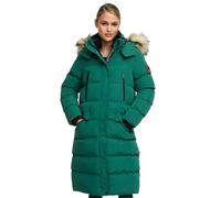 MARIKOO Chaqueta larga de invierno para mujer, parka cálida acolchada con capucha B890, Ocean-Green, L