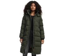 MARIKOO Chaqueta larga de invierno para mujer, parka cálida acolchada con capucha B890, verde oliva, M