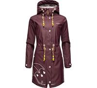 MARIKOO Chubasquero para mujer, impermeable, largo y cálido, forro con capucha, para bailar, tallas XS-XXL, burdeos, S