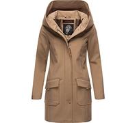 MARIKOO Mayleen - Chaqueta de entretiempo para mujer, abrigo softshell transpirable, con capucha, tallas XS-5XL, pardo, L
