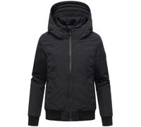 MARIKOO Mooni - Chaqueta de invierno para mujer, impermeable, con detalles de punto acanalado y capucha grande, talla XS-XXL, Negro , L