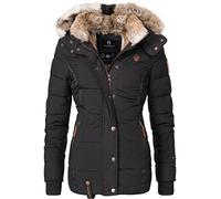 MARIKOO Nekoo - Chaqueta de invierno para mujer, con forro interior de piel sintética, tallas XS-3XL, Negro , L