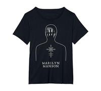 Marilyn Manson Chaos Hand Camiseta, Mujer Tallas Grandes, Negro, 1XL Grande
