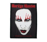 Marilyn Manson Parche de cara tejido y licenciado, multicolor, S