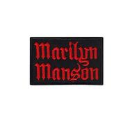 Marilyn Manson Red Silver_1 parche patch bordado con logotipo para planchar de hierro en apliques