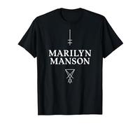 Marilyn Manson Satan Cross Camiseta, Hombre, Negro, XL