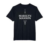 Marilyn Manson Satan Cross Camiseta, Hombre Tallas Grandes, Negro, 6X Alto