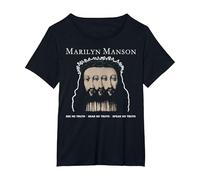 Marilyn Manson Tripple Jesus Camiseta, Mujer Tallas Grandes, Negro, 1XL Grande