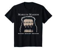 Marilyn Manson Tripple Jesus Camiseta, Niños, Negro, 3 años