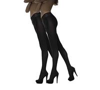 Marilyn - Medias opacas con encaje de 8 cm como pack de 1 o en pack de 2 unidades de 50 denier 2 de color negro. 38