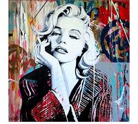 Marilyn Monroe Banksy Graffiti Pintura en Lienzo Impresión Casa Moderna Arte de Pared Nórdico Decor de Salón Cuadro Marilyn Monroe Decor de Pared Obra de Arte Sin Marco,60x60cm