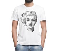 Marilyn Monroe Camiseta Clásica de Hombre con Cuello Redondo y Manga Corta Medium