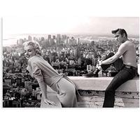 Marilyn Monroe E Elvis Presley Lienzo Póster Pared Arte Decoración Impresión Cuadro Pinturas Obra de Arte para Salón Dormitorio Decoración Sin Marco,30x45cm