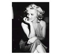 Marilyn Monroe Lienzo de Arte de Pared Famosa Estrella de Cine Carteles Marilyn Monroe Blanco y Negro Pinturas de Pared Mujer Sexy Decoración del Hogar Cuadro (Sin Marco),30x45cm