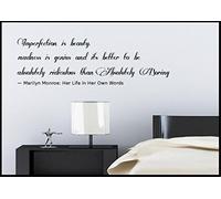 Marilyn Monroe Pared Quote Vinyl Wall Sticker Adhesivo Pegatina Mural Plantilla - Negro mate, 140cm x 44cm