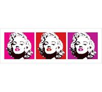 Marilyn Monroe (Red Triptych 33 x 95 cm Lienzo (imprimido