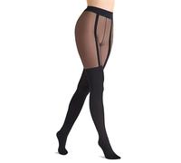 Marilyn pantis opacos de mujer 60 den abajo 20 den arriba imitación de calcetines altos de rayas negros