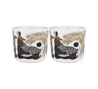 Marimekko 2 Tazas de café Peura sin asa de 20 cl White-coal-mud-light grey