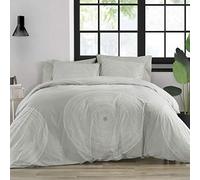 Marimekko Duvet Cover Set Ropa de Cama de percal de algodón Suave con Funda a Juego, decoración Ligera para el hogar, Fokus Gris, Rey, Matrimonio