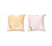 Marimekko Funda de cojín Unikko 50x50 cm 2 piezas White-Light pink-apricot