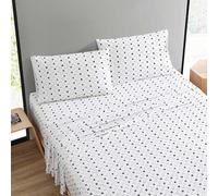 Marimekko - Juego de sábanas tamaño Queen, Juego de Ropa de Cama de percal de algodón Fundas a Juego, Ligero y Transpirable (Kukkaketo Negro, Queen)