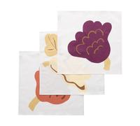 Marimekko Kukasta Kukkaan servilleta de tela White-plum-terrac-ochre. 3 unidades