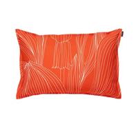 Marimekko Kukat Puhkeavat - Funda para cojín (40 x 60 cm), color rojo y blanco