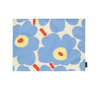 Marimekko Mantel individual Pieni Unikko Off white-light blue-melon-orange red. 31x42 cm