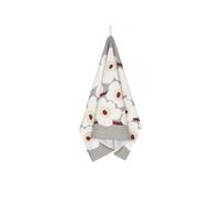 Marimekko Pieni Unikko Towel - Toalla de té (47 x 70 cm), color gris, blanco, rojo y amarillo