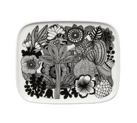 Marimekko Plato Siirtolapuutarha 15x12 cm negro-blanco (Finlandia 100 años)