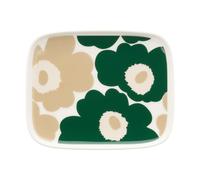 Marimekko Plato Unikko 12x15 cm White-dark green-beige-light sand