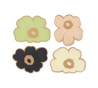 Marimekko Posavasos de corcho Unikko. set de 4 piezas Surtido multicolor