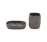 Marimekko Set de baño Unikko 2 piezas roca volcánica
