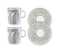 Marimekko Set de desayuno Kukat Puhkeavat 4 piezas Blanco-verde bosque-negro