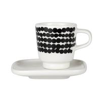 Marimekko Taza espresso Räsymatto negro-blanco