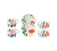 Marimekko Vajilla Puutarhakutsut 6 piezas White-green-orange