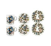Marimekko Vajilla Tiara 6 piezas White-warm orange-green