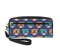 Marina Feliz Personal, Bolsa de Maquillaje Bolsa de cosméticos Bolsa de Aseo de Viaje portátil Estuche de Cuero para Mujeres y niñas