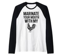Marina tu Boca con mi Humor Divertido de Granja de Gallo Camiseta Manga Raglan