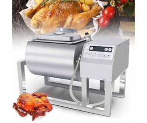 Marinador de vaso al vacío para carne y verduras, capacidad de 16.3 kg, marinado de 15 minutos, rotación bidireccional y control de 3 velocidades